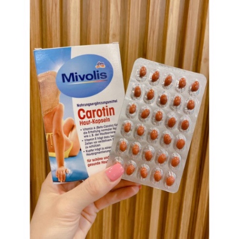 Viên uống chống nắng Mivolis Carotin nhập khẩu Đức 60 viên