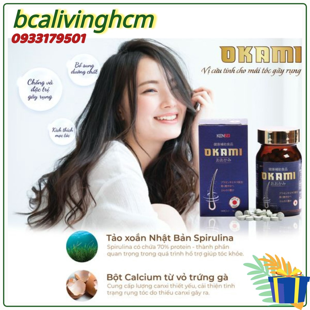 Viên uống hỗ trợ kích mọc tóc OKAMI Nhật Bản ngăn ngừa rụng, nuôi dưỡng phục hồi nang tóc khỏe