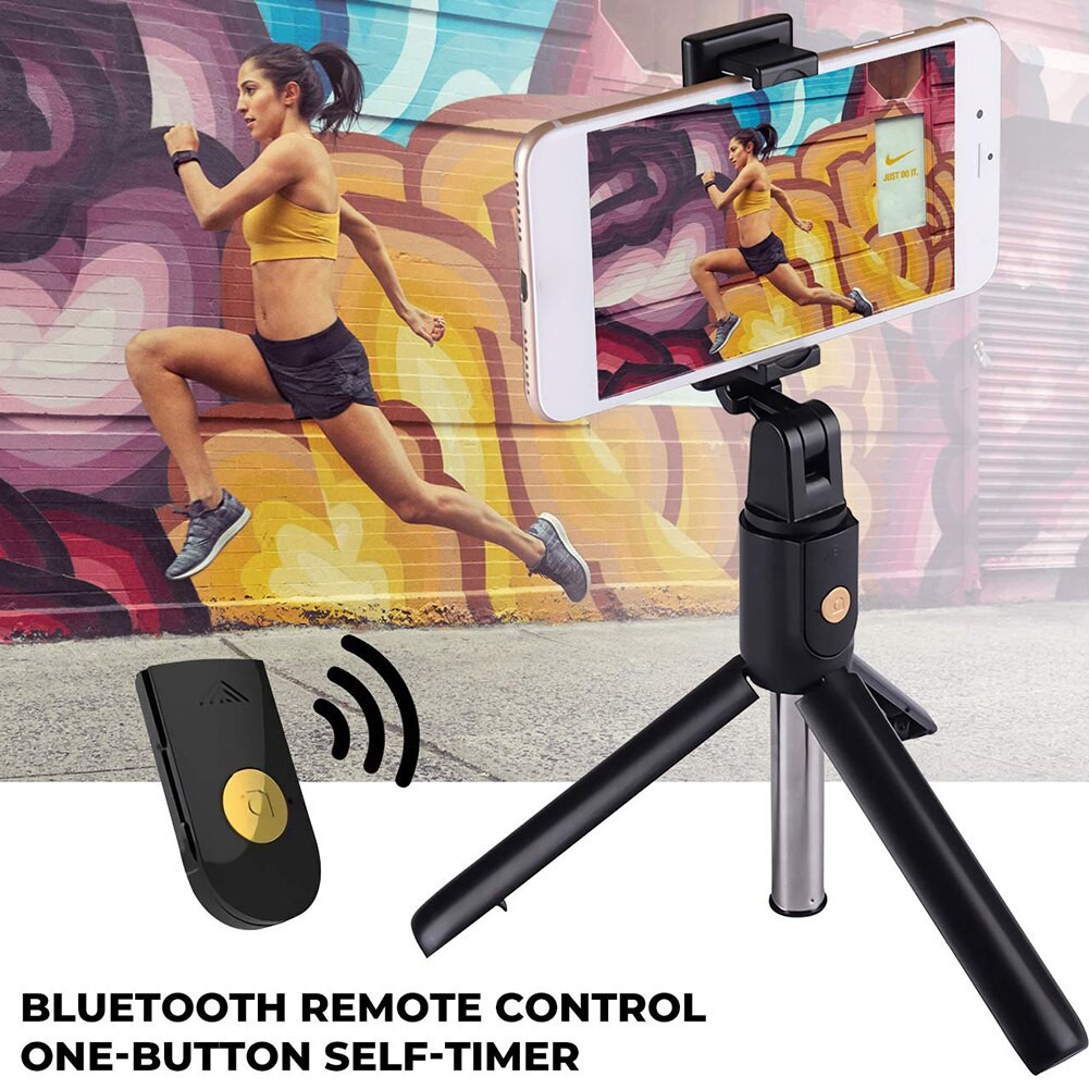 Gậy Chụp Ảnh Có Bluetooth, Kiêm Tripods Chụp Hình 3 Chận Tặng Kèm Lens Macro Chụp Ảnh Cho Điện Thoại Android Và IOS