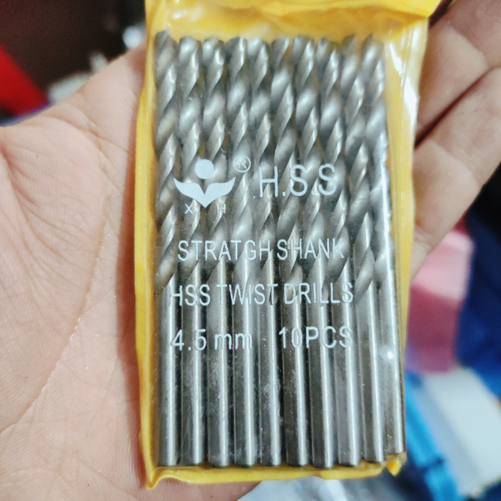 10Mũi khoan gỗ 4.5mm, dùng khoan gỗ, khoan tôn, lắp máy khoan cầm tay phổ thông (SS3568)