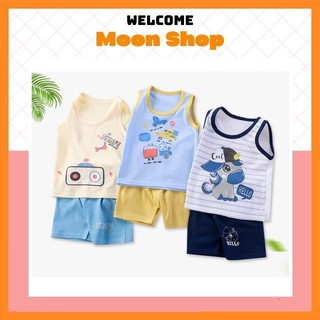 [Mẫu mới] Bộ Ba Lỗ Bé Trai, Áo Cotton Siêu Mềm Mịn Thấm Hút Mồ Hôi Mẫu Hè Mới 2021