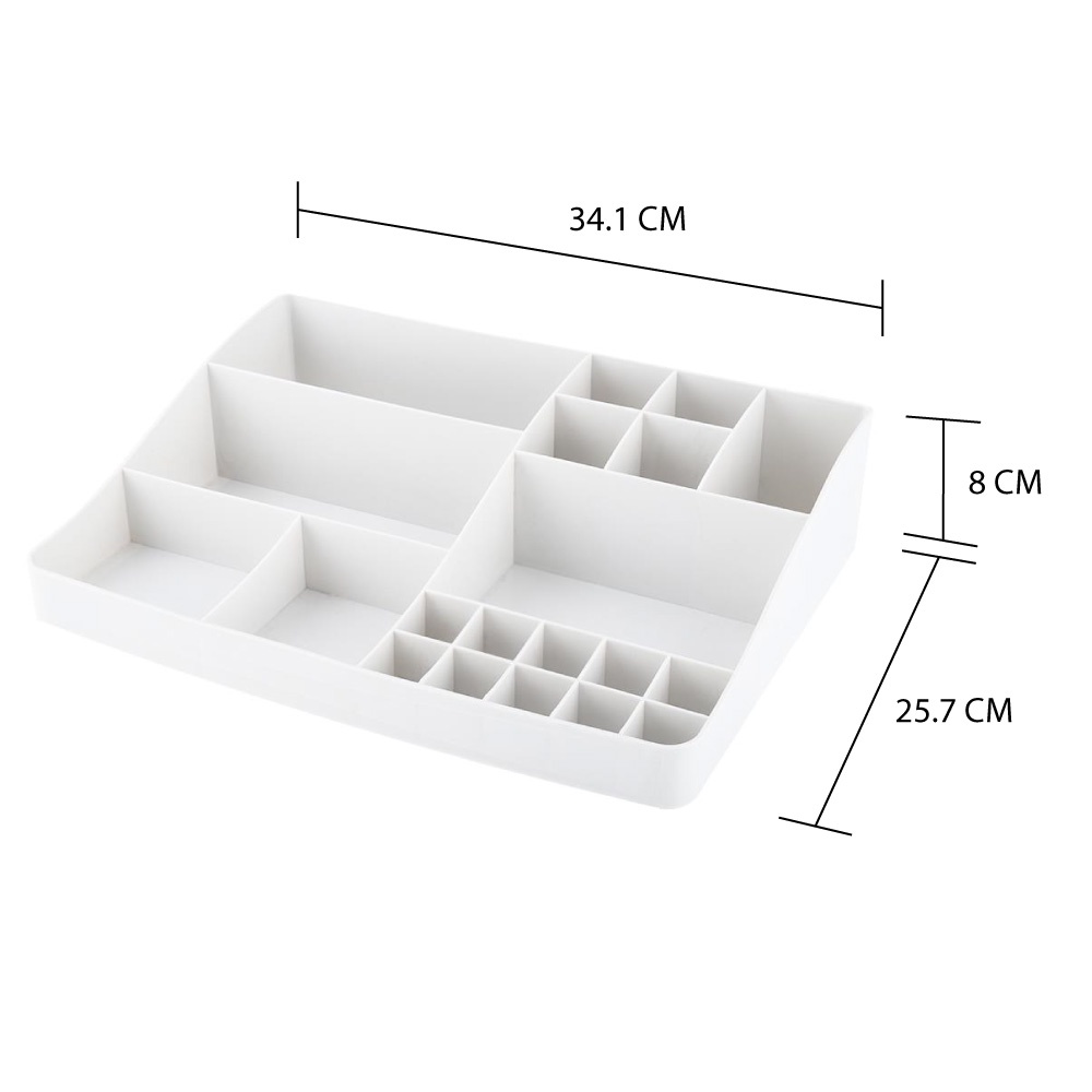 HomeBase STACKO Khay nhựa đựng đồ R34.1xS25.7xC8cm màu trắng