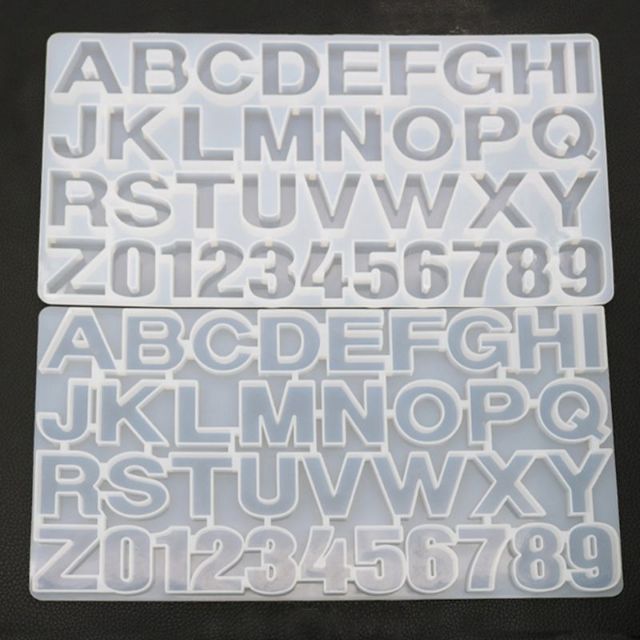 Khuôn silicone tự làm chữ cái và chữ số.