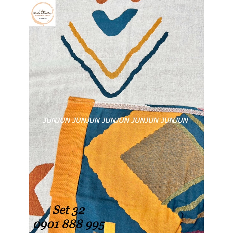 N4_SET Chăn Ga Gối vải Xô Organic cotton dòng cao cấp