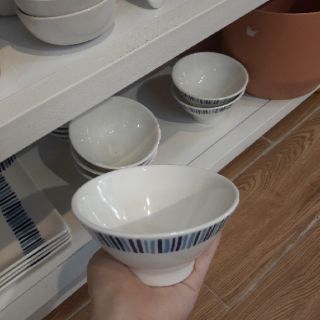 Chén gốm trắng sọc xanh | Bát cơm gốm - Ceramic bowl with blue line