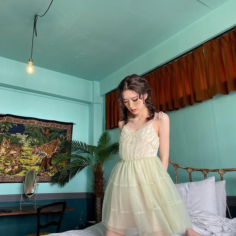 COZOK Đầm Thời Trang Phối Lưới Đáng Yêu Cá Tính Cho Nữ