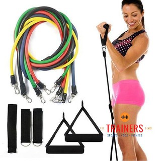 BỘ DÂY CAO SU ĐÀN HỒI KHÁNG LỰC NGŨ SẮC 11 MÓN TẬP GYM TIỆN ÍCH