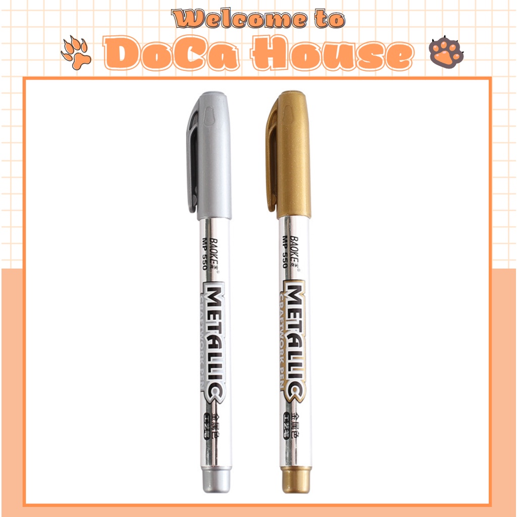 Bút nhũ màu vàng, bạc Baoke Melatic dùng viết sổ tay, buller journal, làm thiệp sinh nhật cực xinh yêu