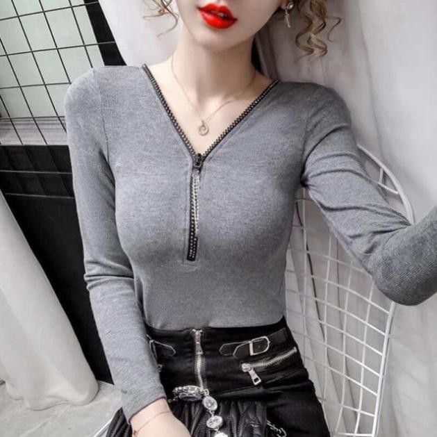 Áo thun gân daif tay có khoá