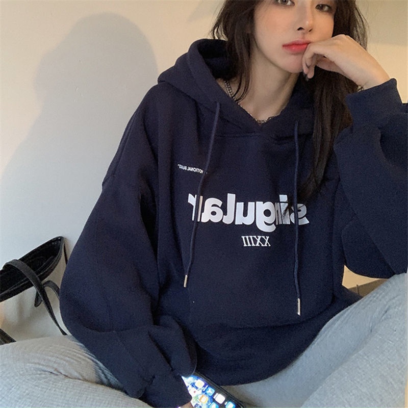 Áo hoodie IELGY dáng rộng phong cách Hàn Quốc thời trang cho nữ