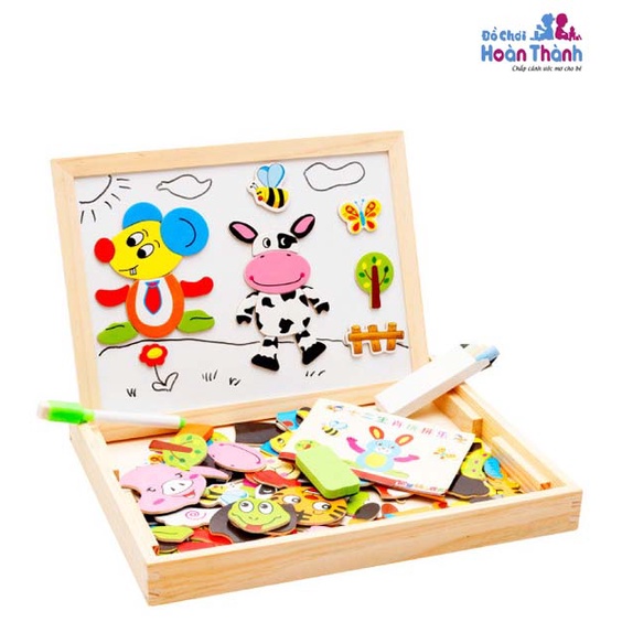 Bộ đồ chơi câu đố nam châm con vật,có từ tính,ghép hình thông minh cho bé