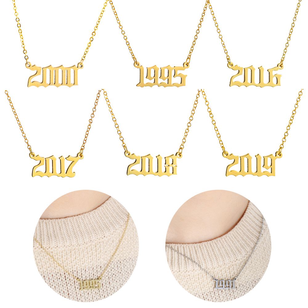 Vòng cổ mặt số năm sinh 1980 đến 2019 cá tính cho nữ
