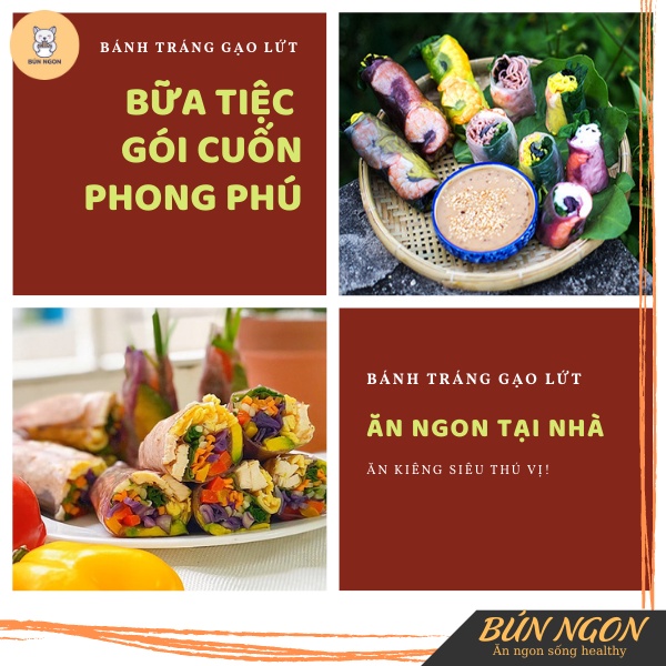 Bánh Tráng Gạo Lứt Huyết Rồng/ Bánh Tráng Nghệ/Bánh Tráng Củ Dền/ Bánh Tráng Trắng Mekong River Safoco 300g