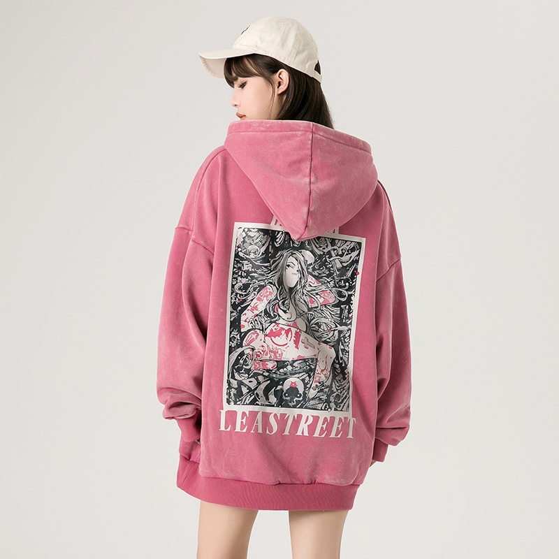 Ifnicefuture Áo hoodie cotton Tay Dài In Họa Tiết Màu Đỏ Thời Trang Thường Ngày Cho Nam