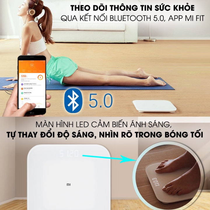 Cân Xiaomi , Cân Điện Tử Thông Minh Bluetooth Xiaomi Smart Scale Gen 2 - Kết nối thông minh - BH 2 Năm