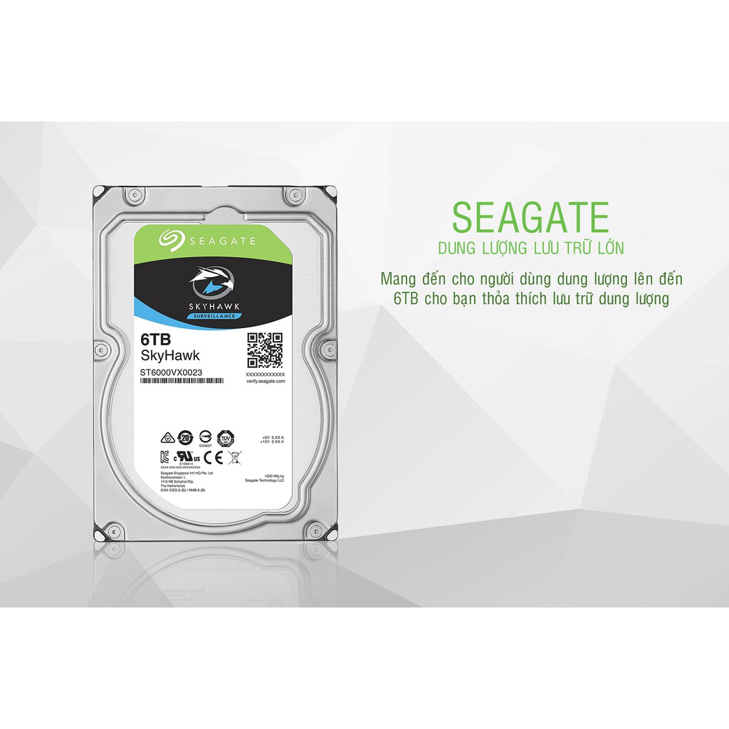 Ổ cứng 6TB Seagate Skyhawk, hàng chính hãng