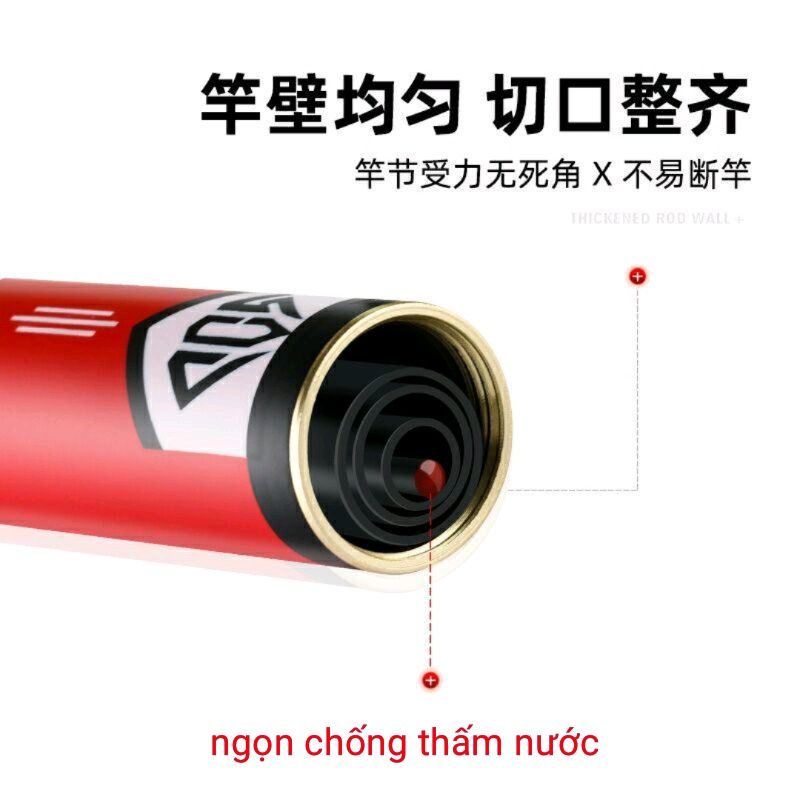 Cần câu tay Độc cô cửu kiếm 6H tặng kèm 2 ngọn phụ, nhẫn chống trượt và 1 lọ thính nước