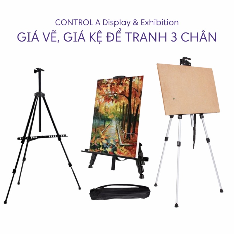 Giá vẽ tranh di động 3 chân bằng sắt kệ để ảnh sơn tĩnh điện standee chữ A