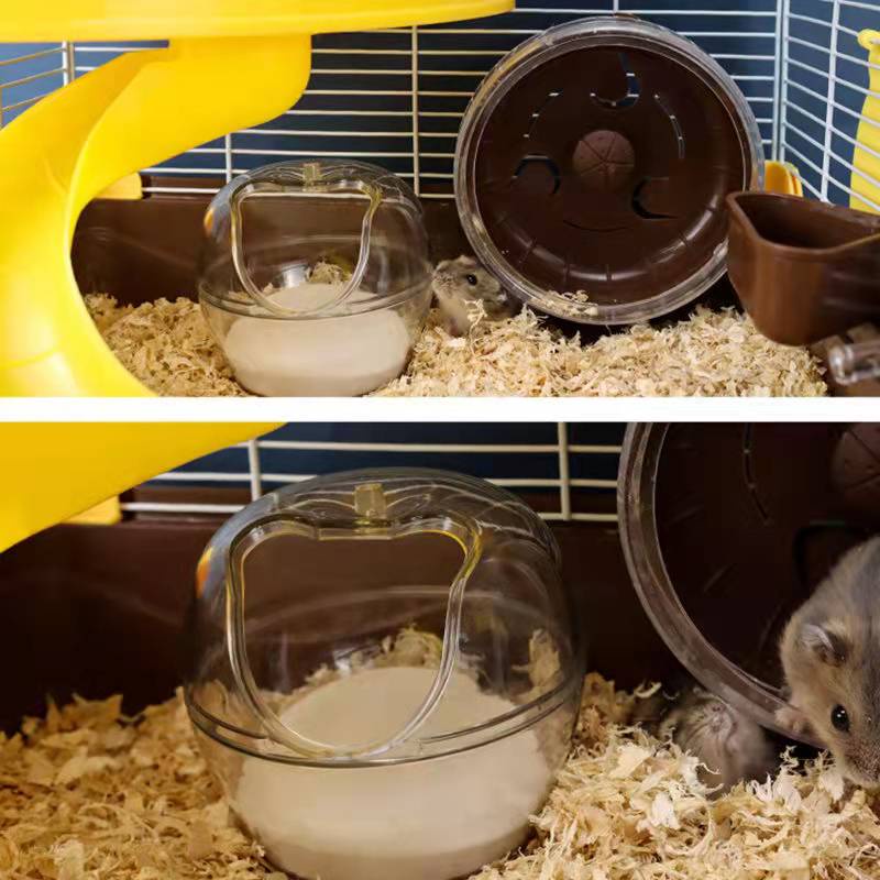 Bồn Tắm Nhỏ Hình Quả Đào / Gấu / Chuột Hamster Bằng Lụa Màu Vàng Kim Chống Văng Nước Tiểu Trong Phòng Tắm Cho Thú Cưng