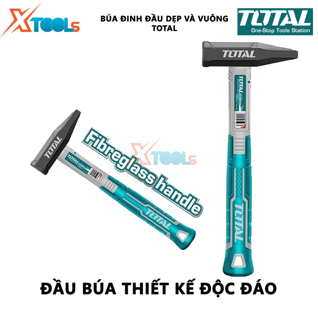Búa đinh đầu dẹp và vuông TOTAL | búa đóng đinh trọng lượng 300 - 500g thép carbon 45#  [CHÍNH HÃNG] [XTOOLs]