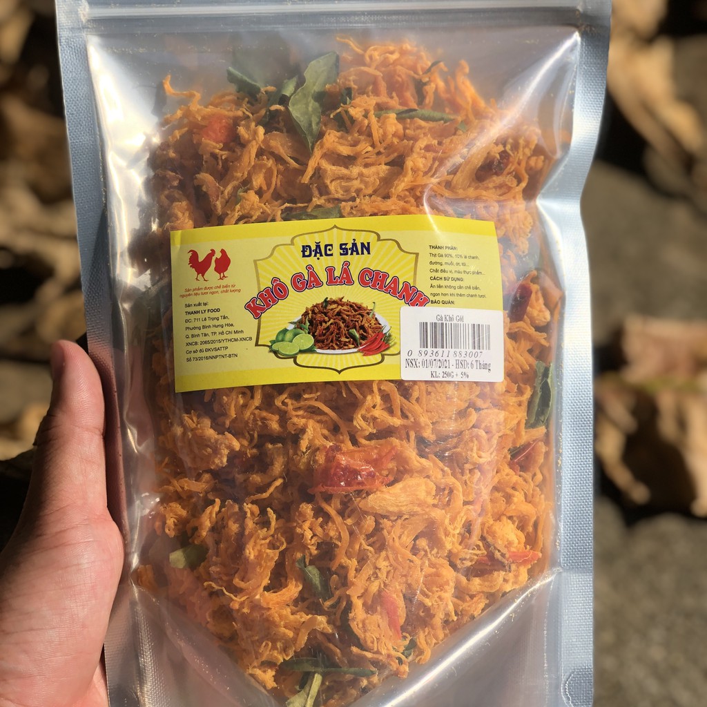 250g Khô gà lá chanh làm từ 100% ức gà và các gia vị tẩm ướp Thịt Gà xé cay ĂN VẶT IMINT FOOD | BigBuy360 - bigbuy360.vn