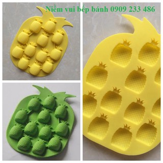 Khuôn silicon đổ thạch 12 trái dứa
