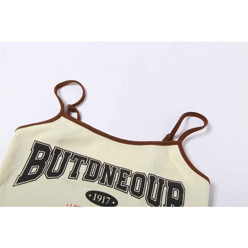 Áo Tank Top Hở Lưng In Chữ Phong Cách Đường Phố Cá Tính Cho Nữ