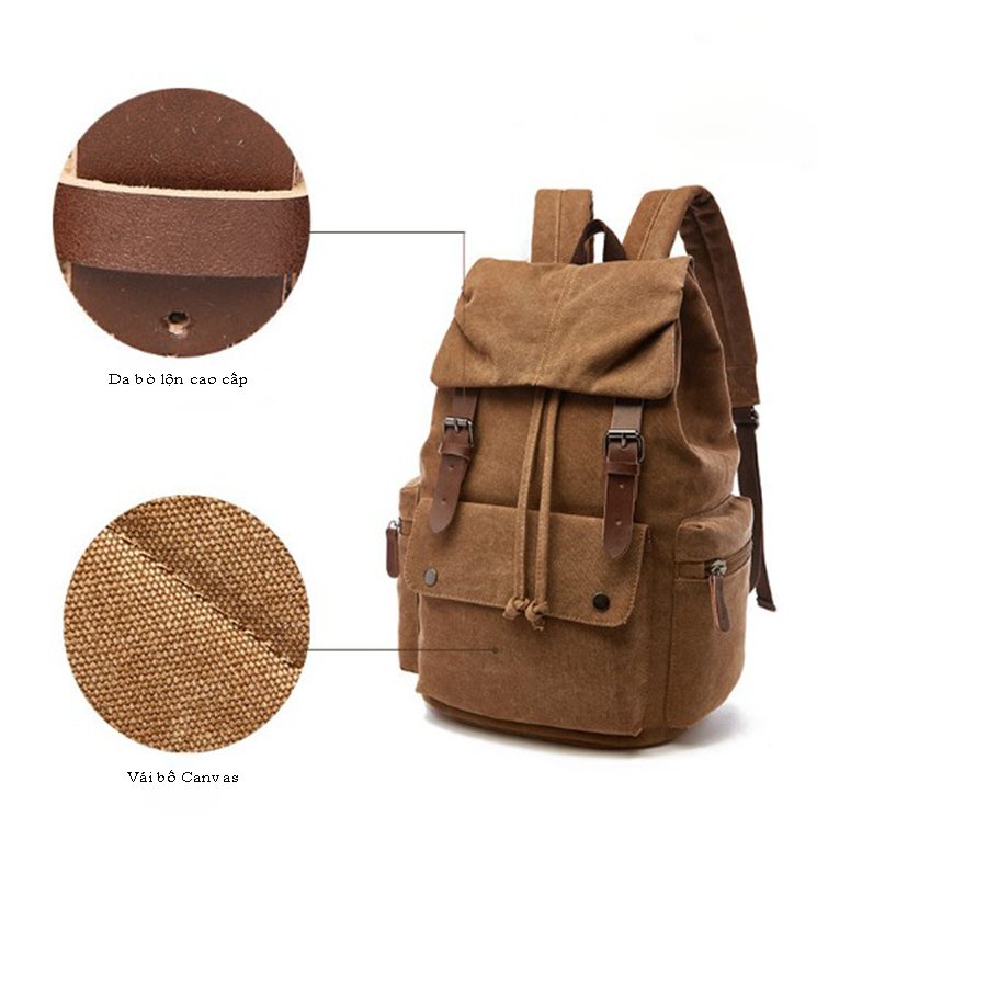 Balo Nam vải Canvas phong cách Vintage