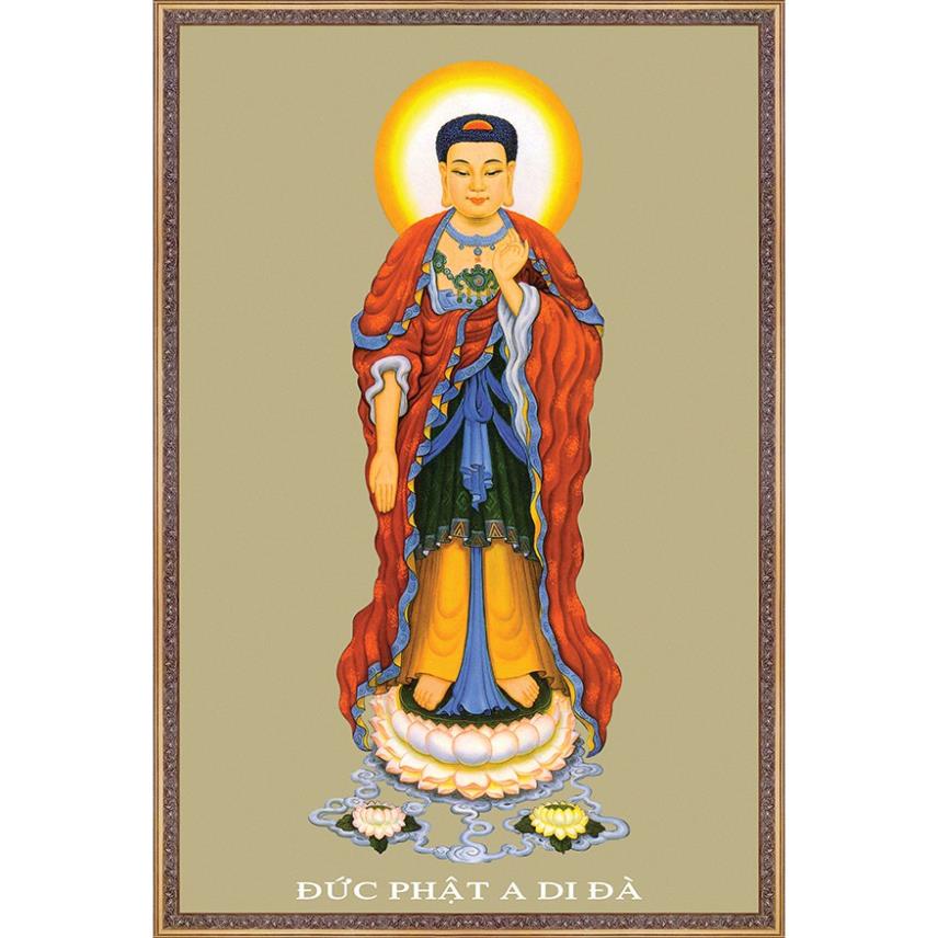 Tranh Tam Thánh, Phật Adida, Đại Thế Chí Bồ Tát, Quan Âm