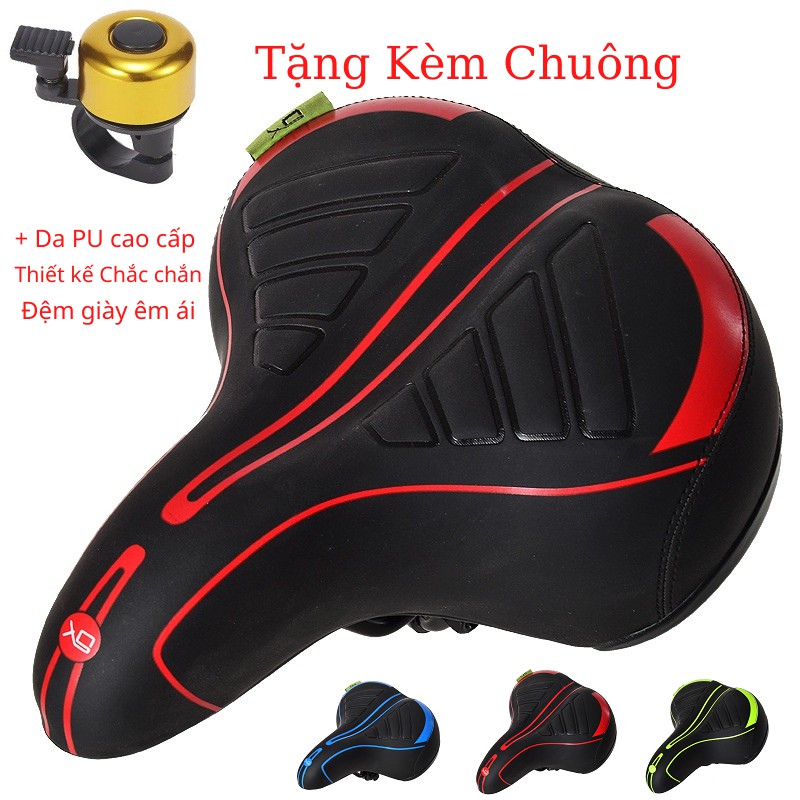 Yên xe đạp - Chất liệu da PU cao cấp - Tặng kèm chuông 01