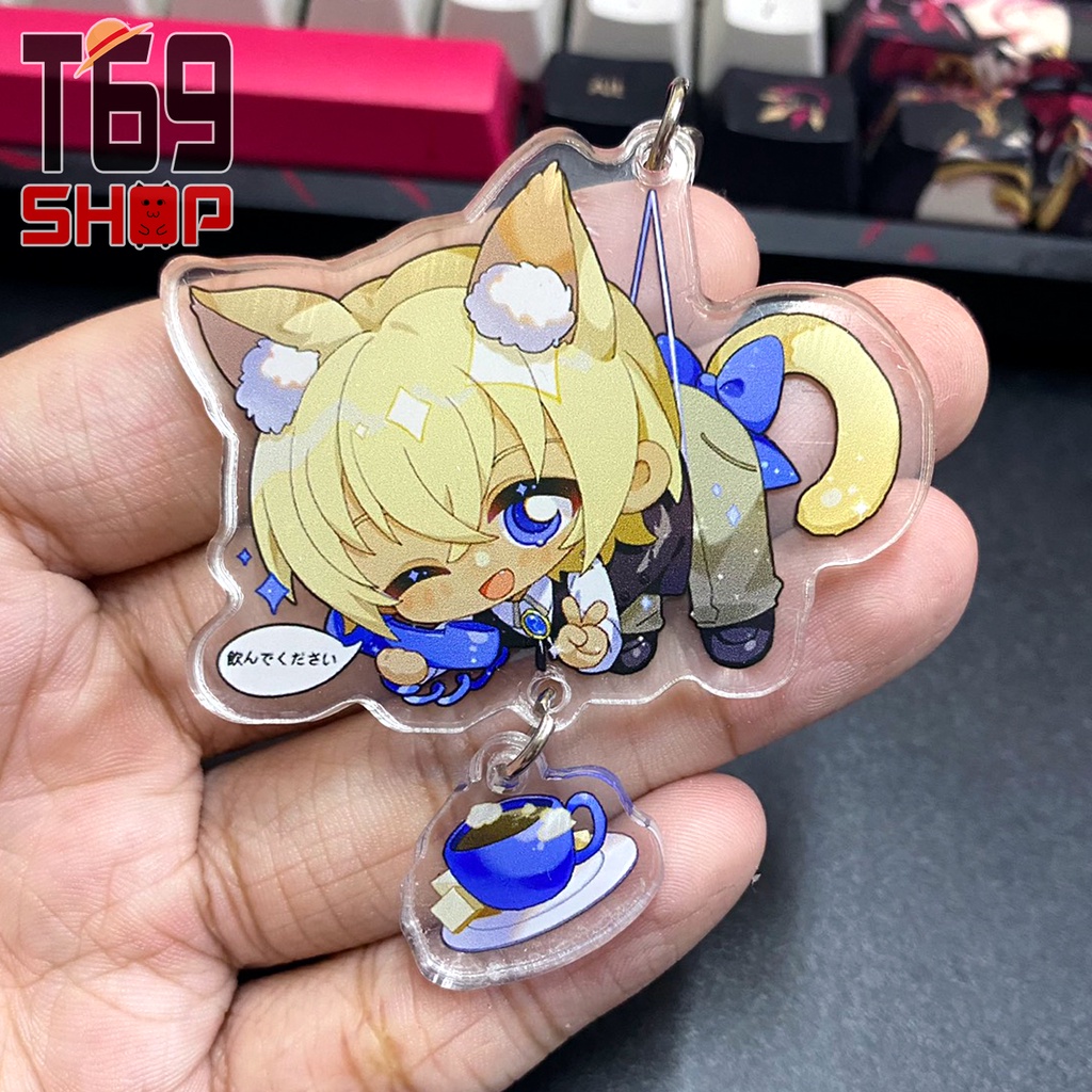 Móc khóa mica anime Detective Conan - Cute Animal ver (Loại cao cấp - Hình in ép giữa 2 mặt mica)