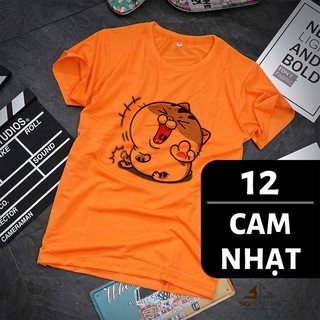 Áo thun nam tay ngắn in icon - màu cam nhạt
