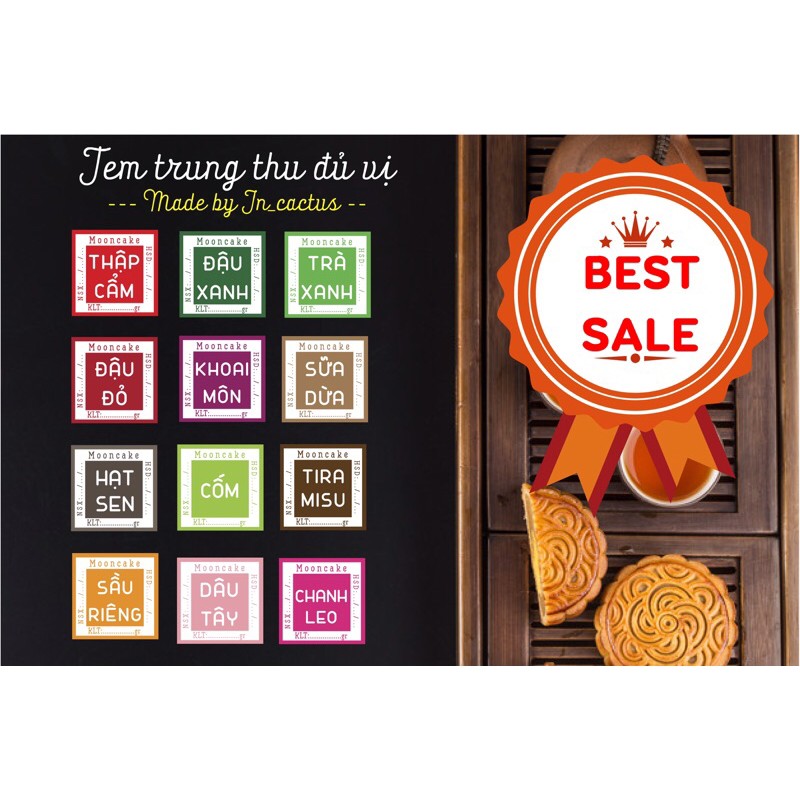 100 tem trung thu chất liệu kraft