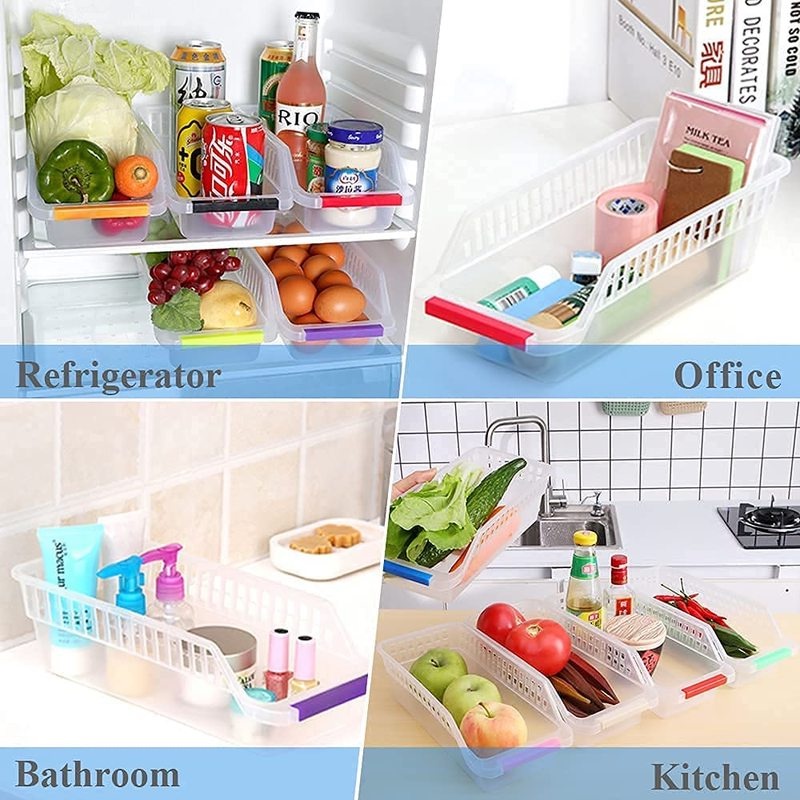 1 Khay Nhựa Đựng Đồ Dùng Có Tay Cầm Xếp Chồng Đa Năng Màu Sắc Ngẫu Nhiên