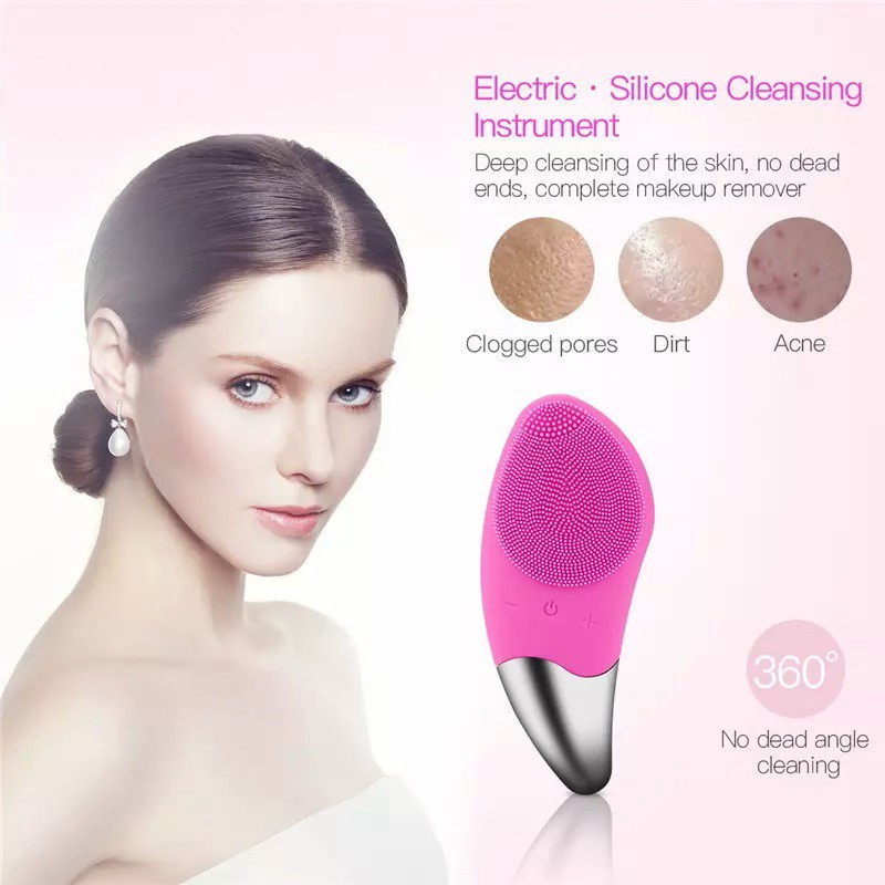 [SIÊU RẺ] MÁY RỬA MẶT RUNG TẠO BỌT GIÚP SẠCH SÂU Máy SONIC FACIAL BRUSH làm sạch da, nâng cơ, se khít lỗ chân lông