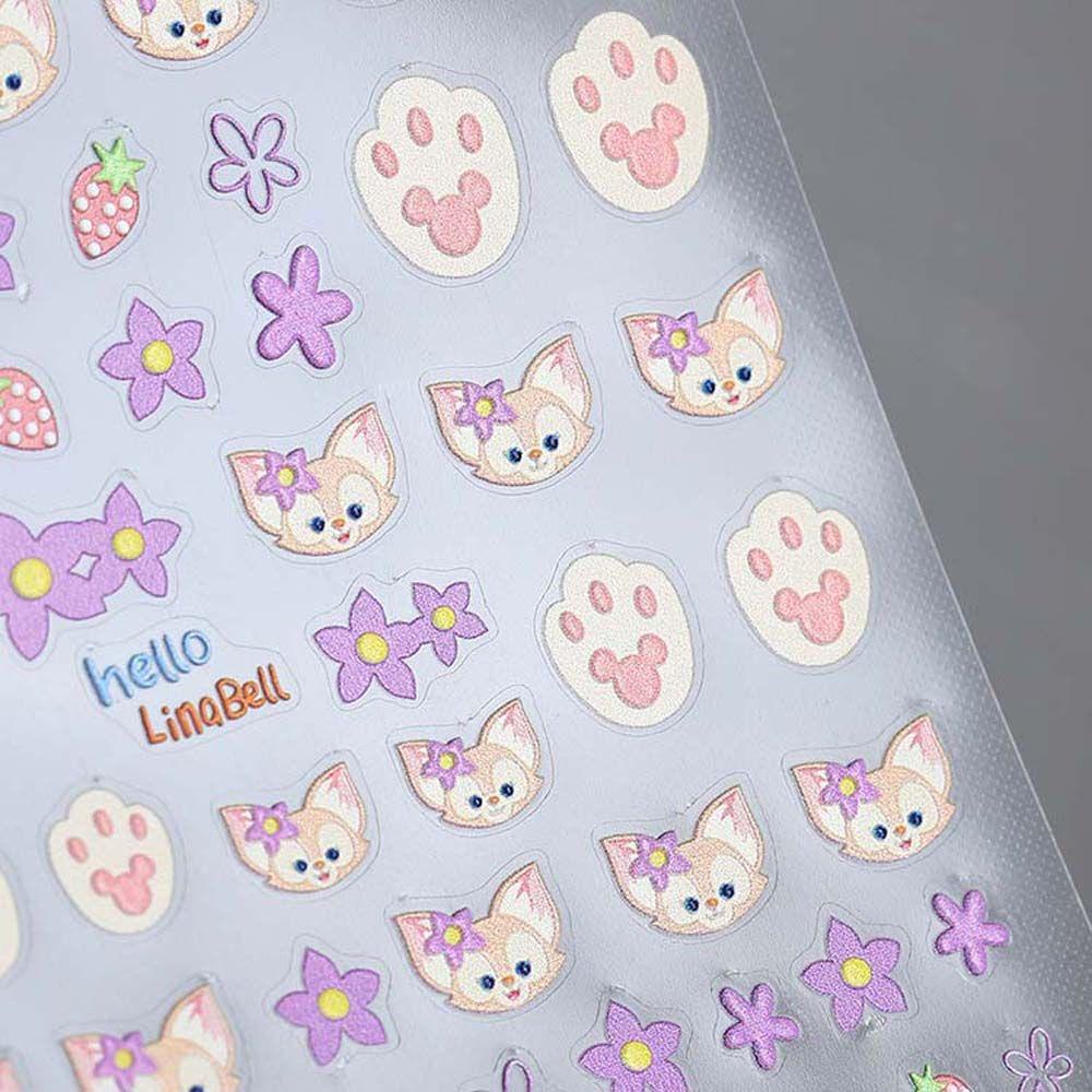 Miếng Dán Trang Trí Móng Tay Tự Dính Họa Tiết Hoạt Hình Mèo Kitty Kuromi SpongeBob