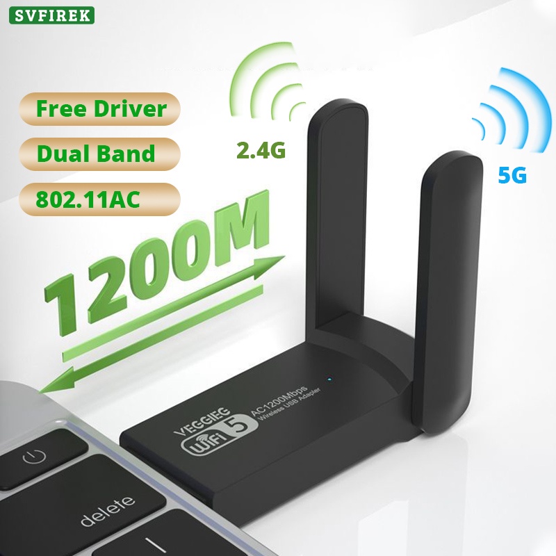 Thẻ Mạng Không Dây Mini 1200Mbps USB3.0 5GHz Tốc Độ Cao Cho PC Laptop