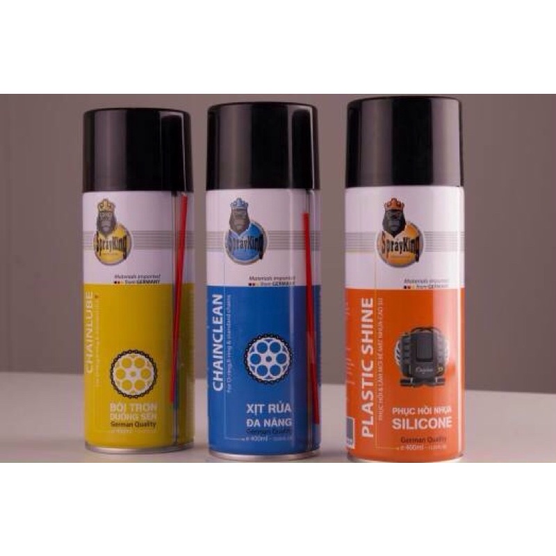 combo 3 chai rửa , dưỡng sên , dưỡng nhựa để nhám sprayking chai 400ml chính hãng cao cấp