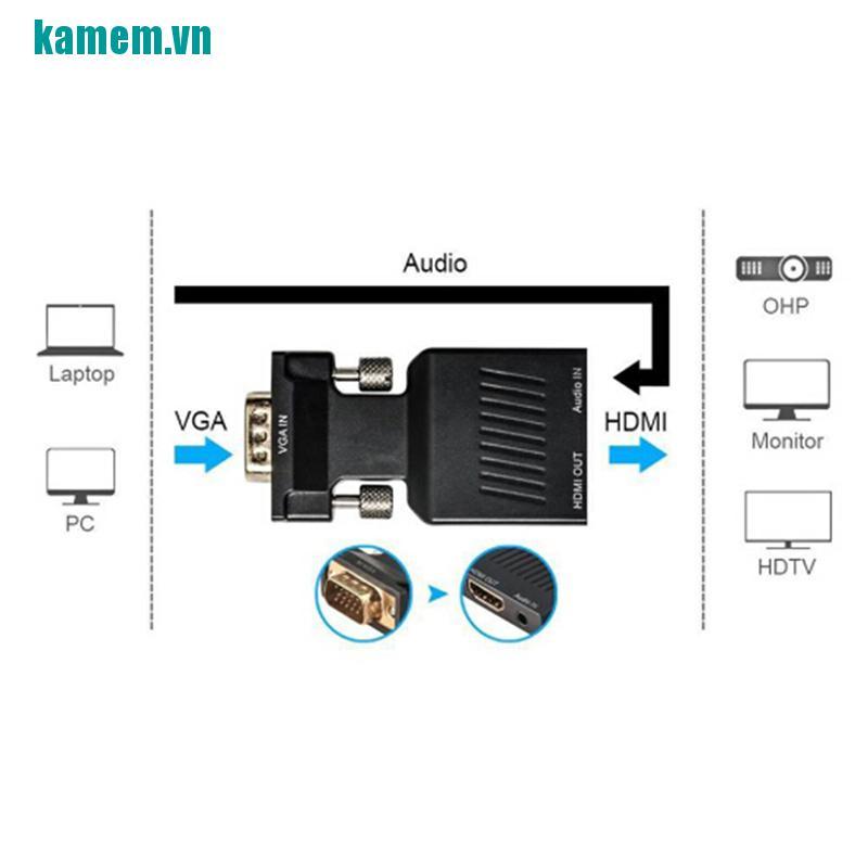 Đầu Chuyển Đổi 1080p Vga Sang Hdmi Kèm Cáp Âm Thanh | BigBuy360 - bigbuy360.vn