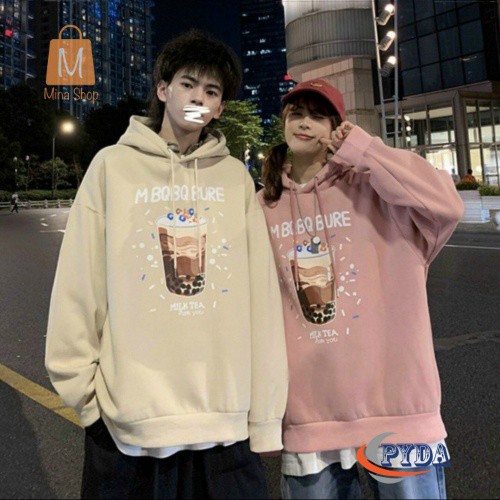 Áo hoodie, áo khoác nỉ tay phồng nhúng inly trà sữa MBQBQBURE siêu đẹp | BigBuy360 - bigbuy360.vn