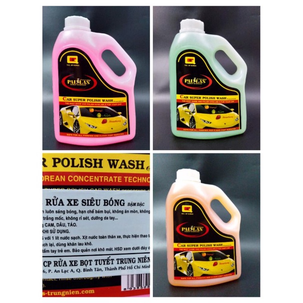 ( COMBO 3 BÌNH ) Nước rửa xe Pallas Car Super Polish Wash.