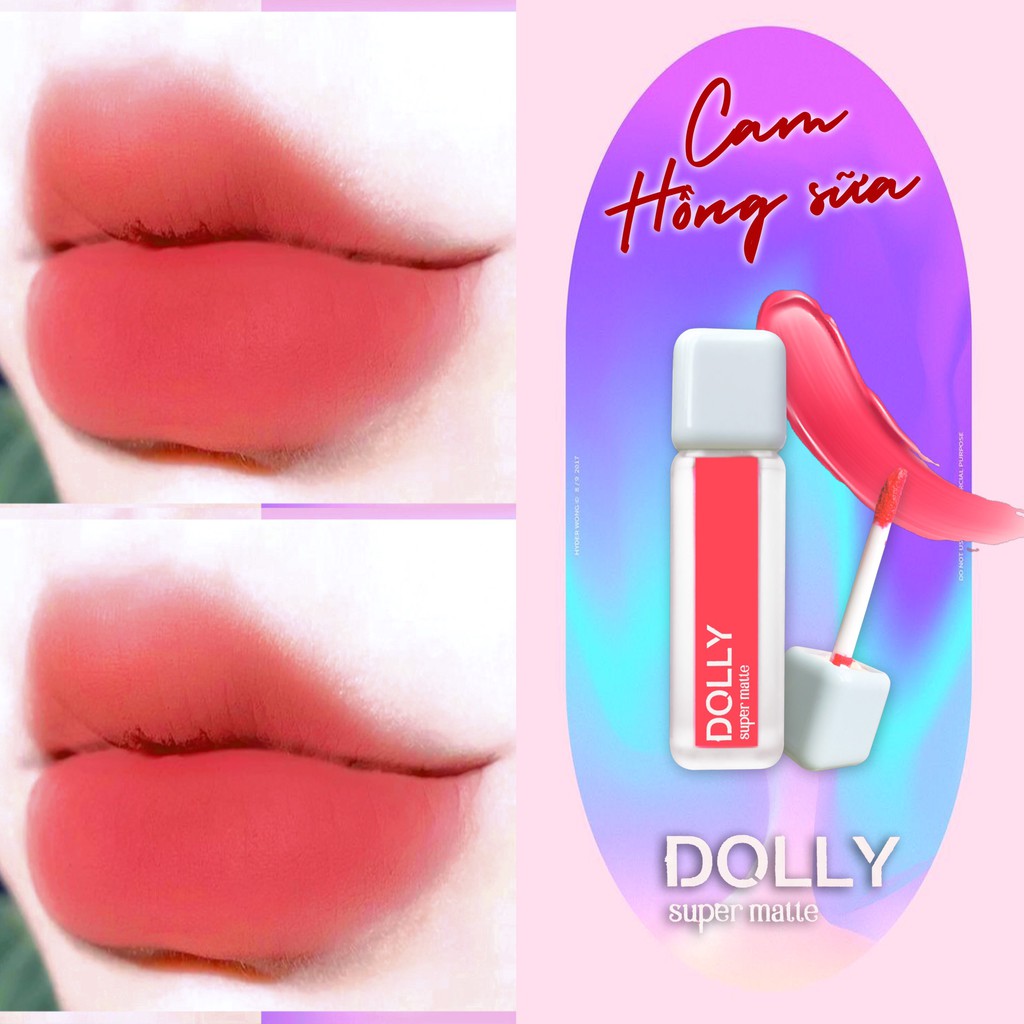 NEW 2021 [Cam Hồng Sữa 06] Son Kem Lì Dolly Super Matte Không Chì Màu Cam Hồng Sữa | BigBuy360 - bigbuy360.vn