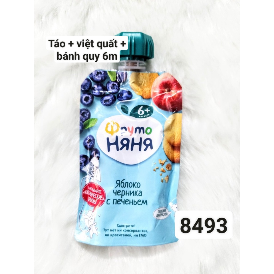 Trái cây nghiền fruto Nga 90gr đủ vị