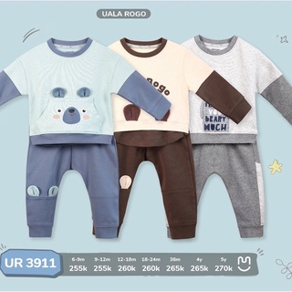[UALA ROGO] Bộ Quần Áo Vải Nỉ Cài Vai