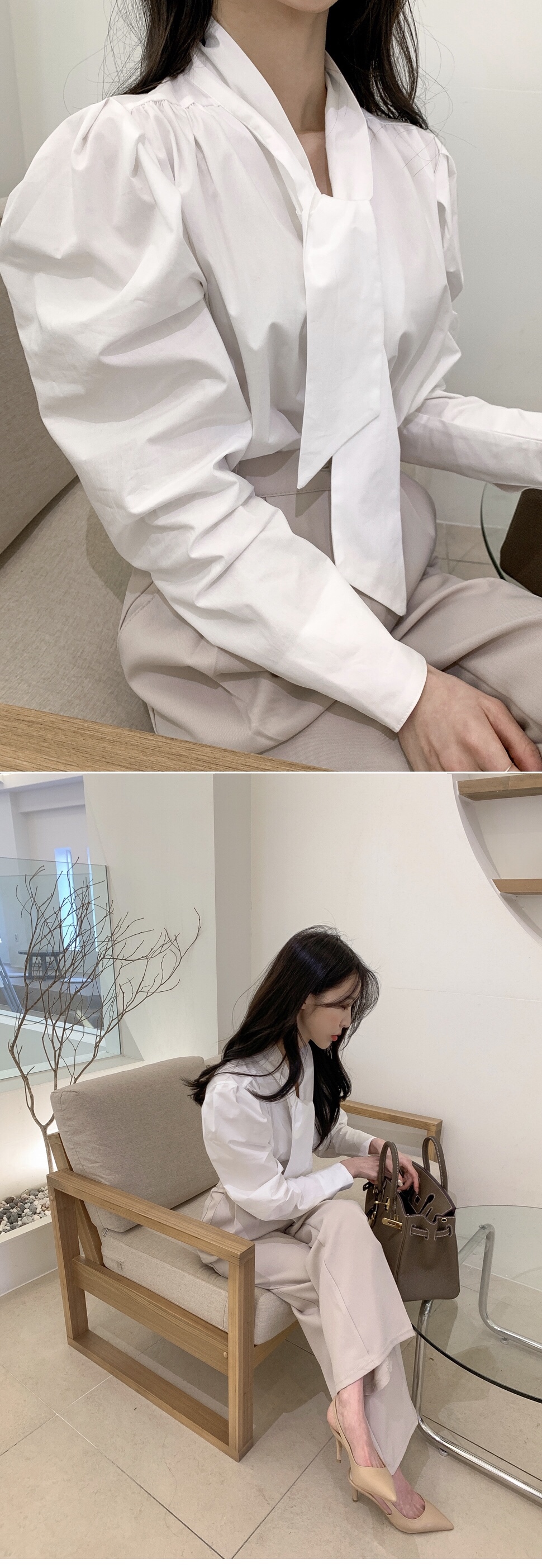 Sơ Mi Nữ Buộc Dây + Quần Dài Bó Sát Lưng Cao Thời Trang Hàn Quốc | BigBuy360 - bigbuy360.vn