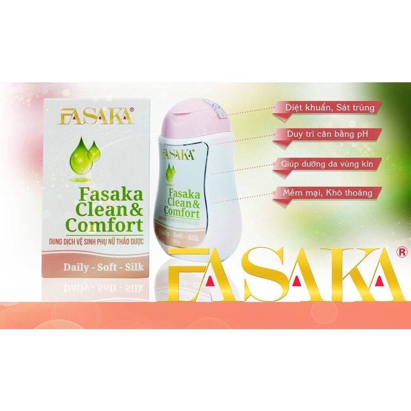 Dung Dịch Vệ Sinh Phụ Nữ thảo duợc Fasaka Clean & Comfort Chính Hãng 150g