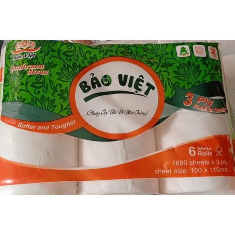 Giấy vệ sinh cao cấp Bảo Việt lốc 6 cuộn