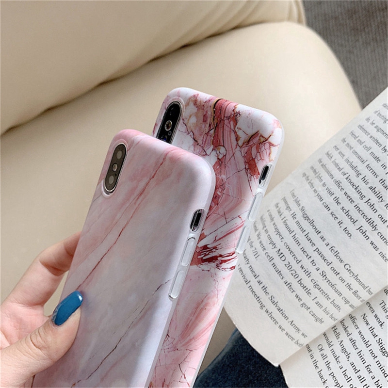 Ốp Điện Thoại IMD Họa Tiết Đá Cẩm Thạch Bóng Sang Trọng Cho iPhone 6 6s 7 8 Plus X XS Max XR 11 12 13 14 Pro Promax Plus