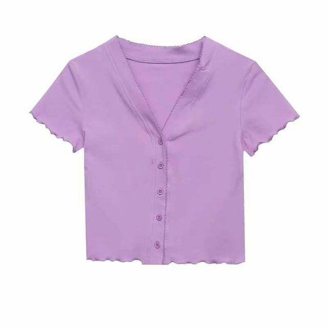 ÁO CROPTOP BA NÚT CUỐN BIÊN QUẢNG CHÂU