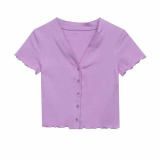 ÁO CROPTOP BA NÚT CUỐN BIÊN QUẢNG CHÂU